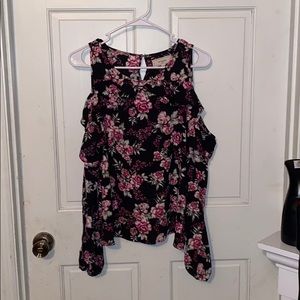 No Comment open shoulder top size large